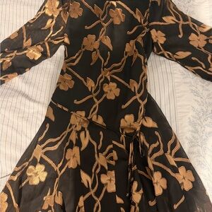 Tommy Hilfiger Black Dress with Gold Floral Design